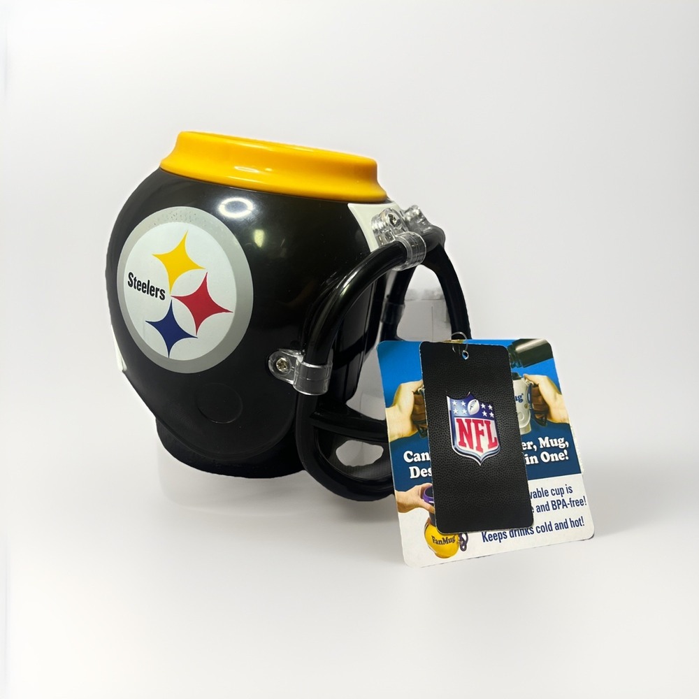 Pittsburgh Steelers NFL Mini FanMug Desk Caddy Helmet Removable Cup Black / Gold